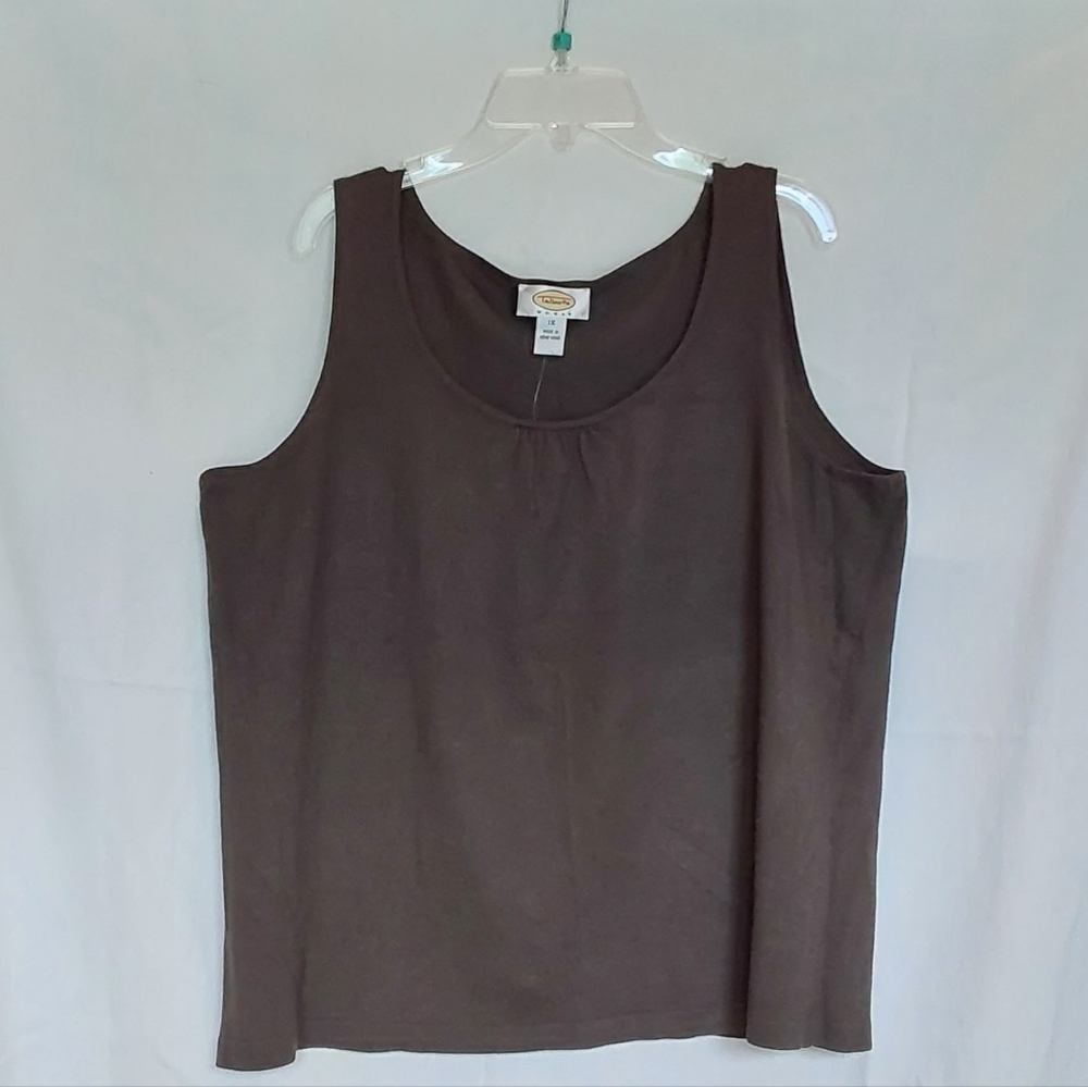 LAST CHANCE! Talbots woman dressy sleeveless chocolate brown top. 1X